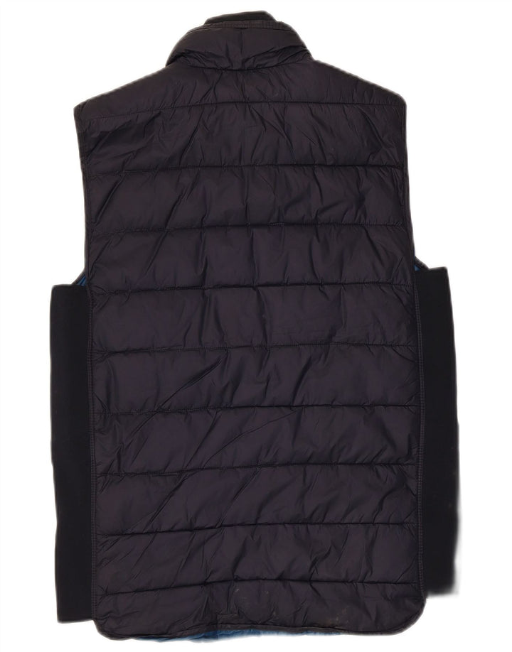 Zara Colete acolchoado masculino UK 38 poliéster azul marinho médio