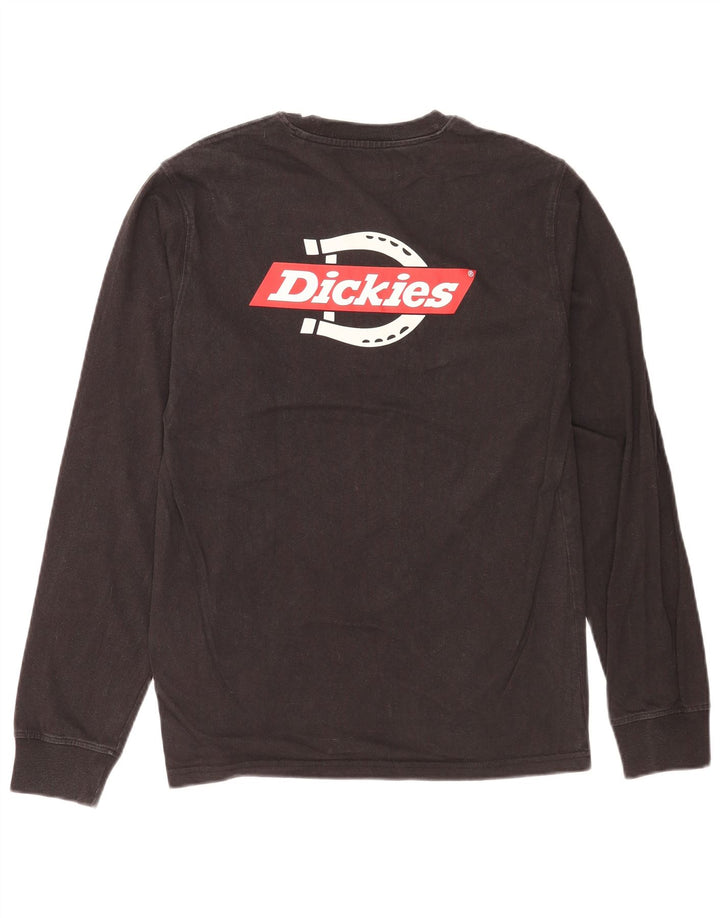 Dickies Mens Graphic Top Manga Longa Pequeno Algodão Preto