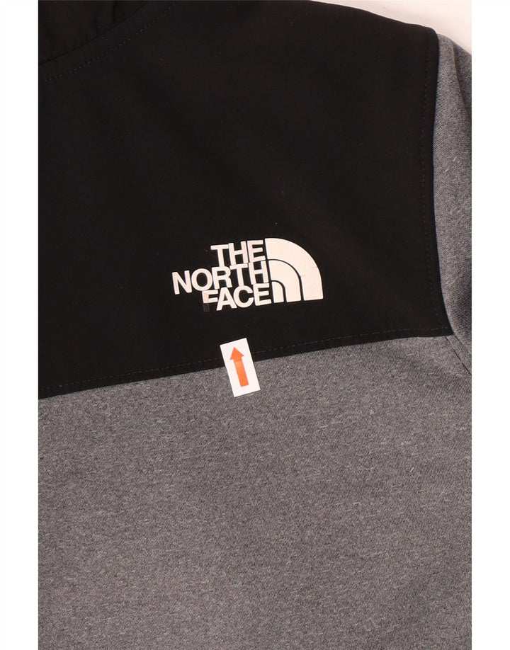 THE NORTH FACE Meninos com capuz e gola com zíper jumper 14-15 anos XL cinza colorblock