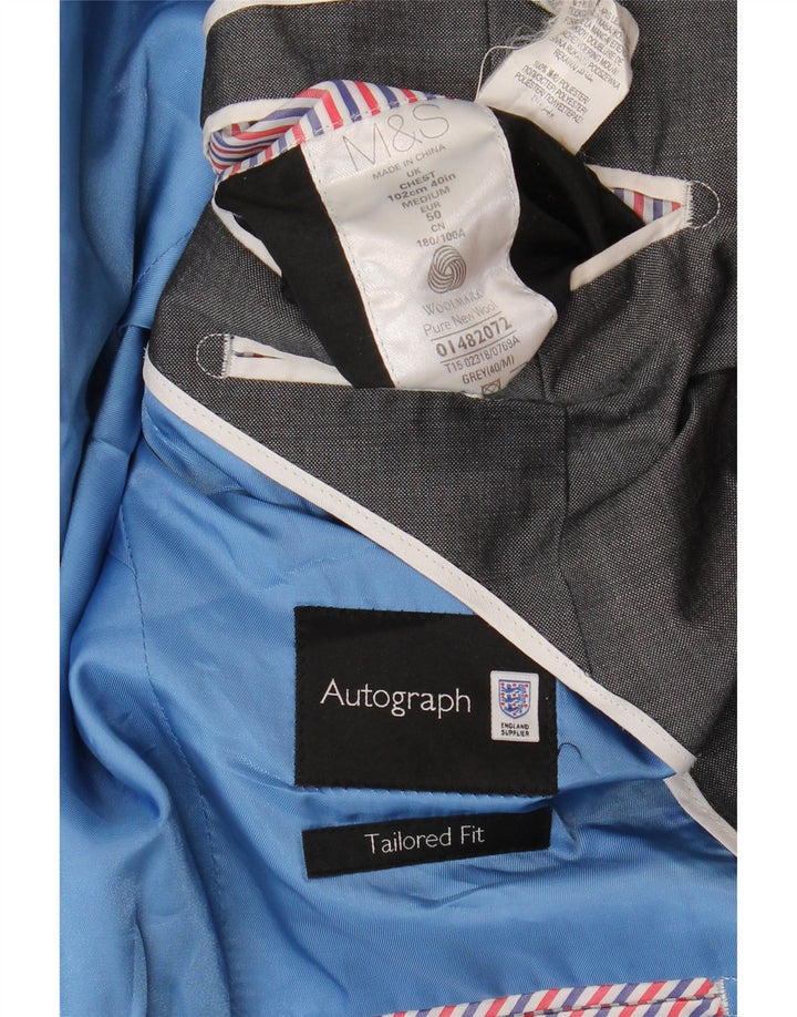 Jaqueta Blazer Masculina Autograph 2 Botões MARKS & SPENCER Reino Unido 40 Cinza Médio