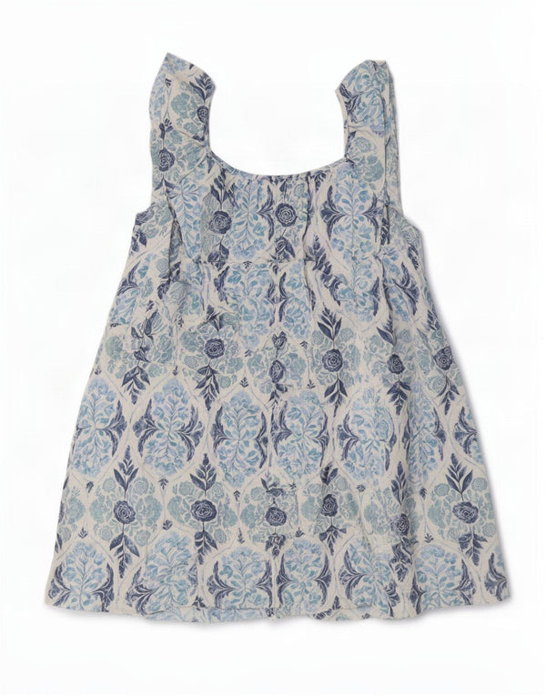 Próximo Vestido de verão feminino oversized sem mangas UK 12 médio azul floral boêmio