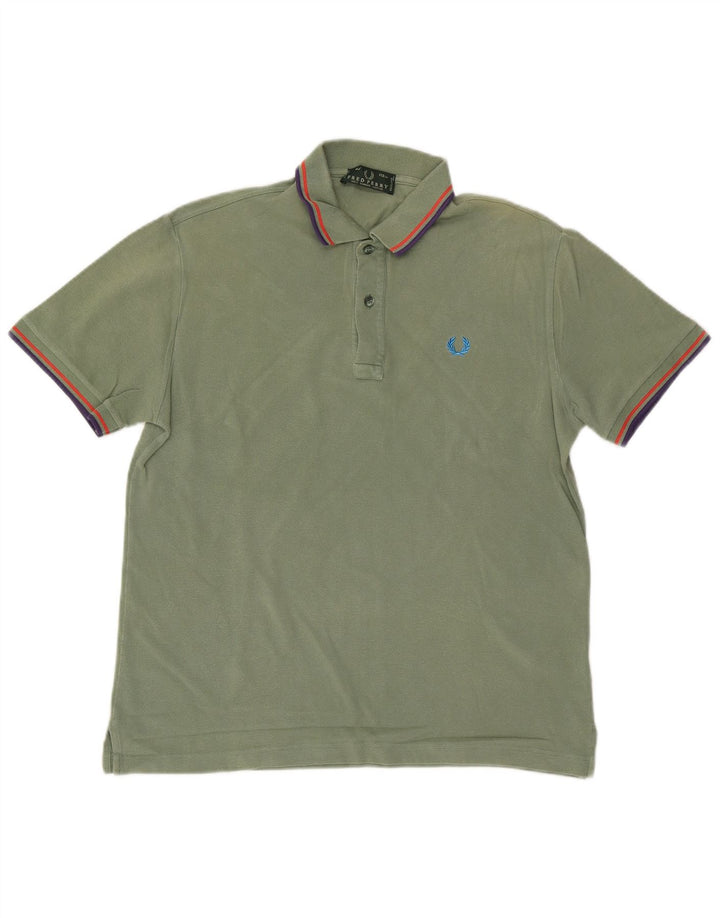 Camisa pólo masculina FRED PERRY algodão verde médio