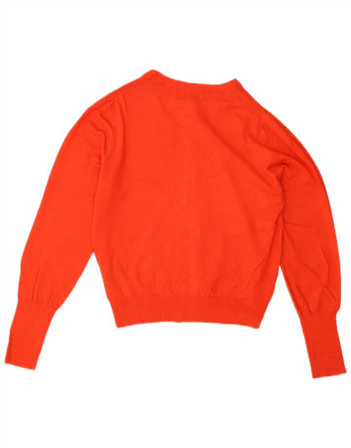 Suéter cardigã feminino Marks & Spencer Reino Unido 12 viscose laranja médio