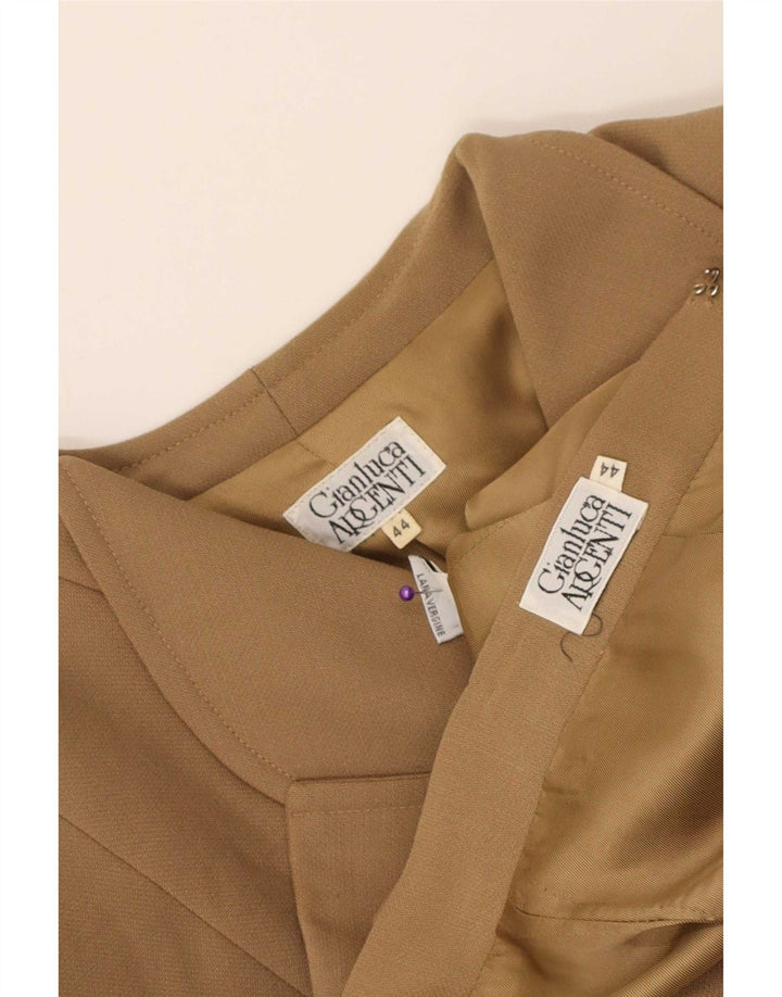 Conjunto de saia feminina vintage com peito duplo de 2 peças IT 44 médio W30 marrom