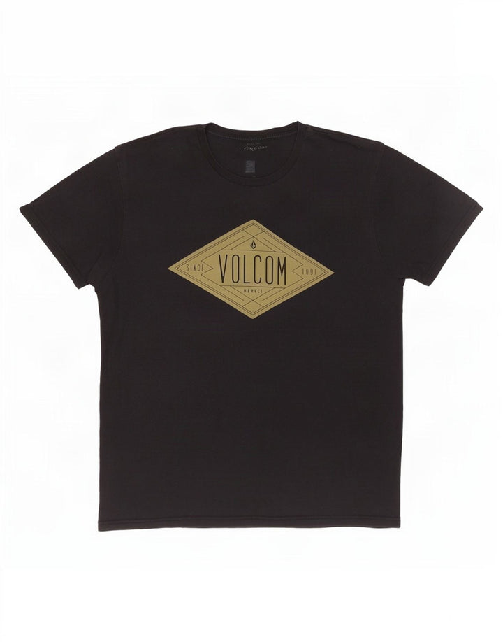 Camiseta masculina gráfica Volcom grande algodão preto