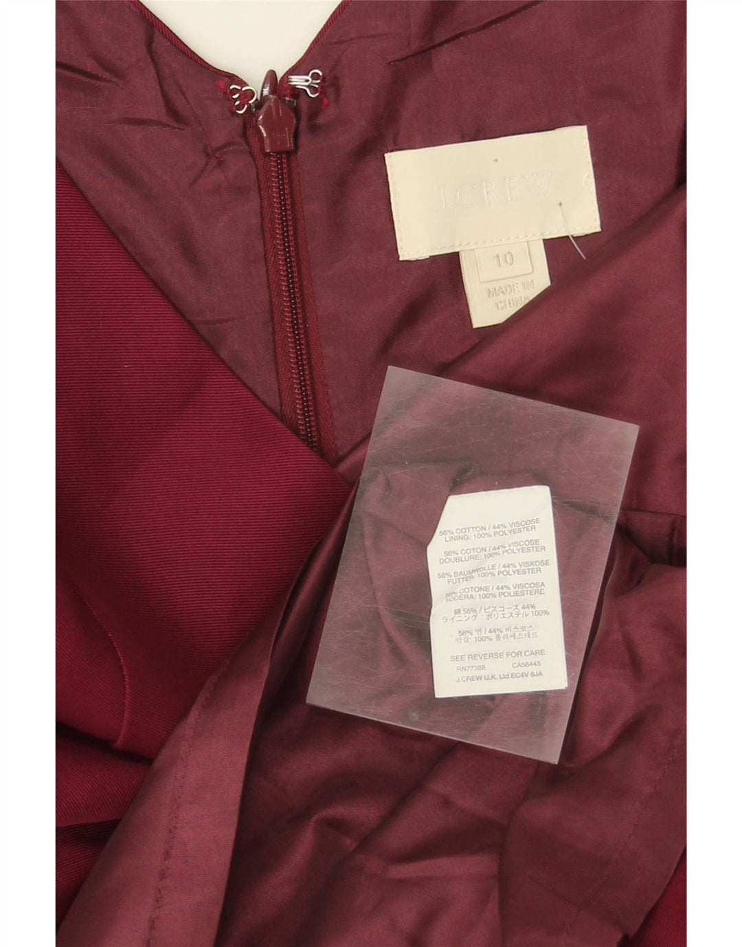 J. CREW Womens Sleeveless A-Line Dress US 10 Large Burgundy Cotton Vintage J. Crew and Second-Hand J. Crew from Messina Hembry 