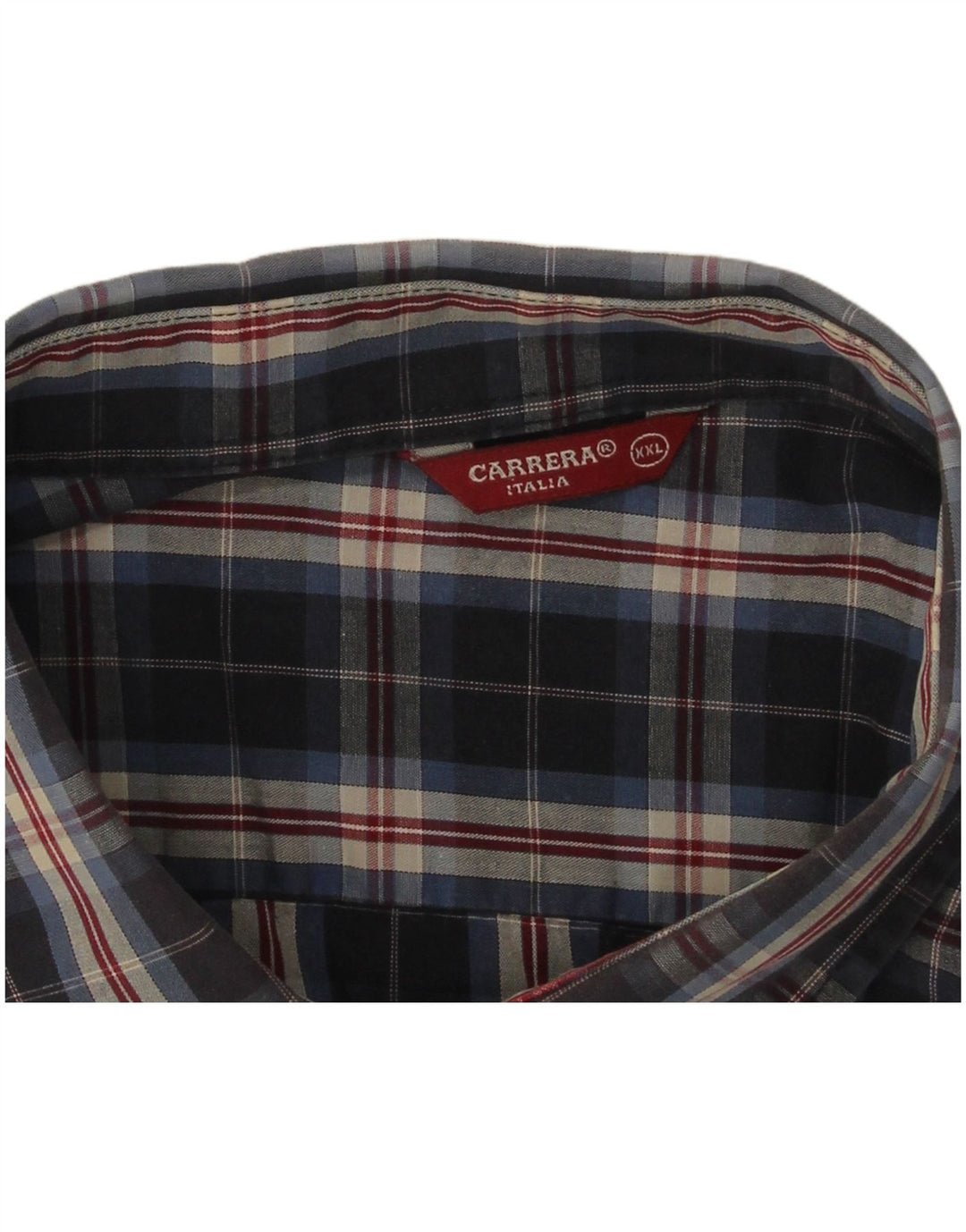 Camisa masculina Carrera 2XL xadrez azul marinho