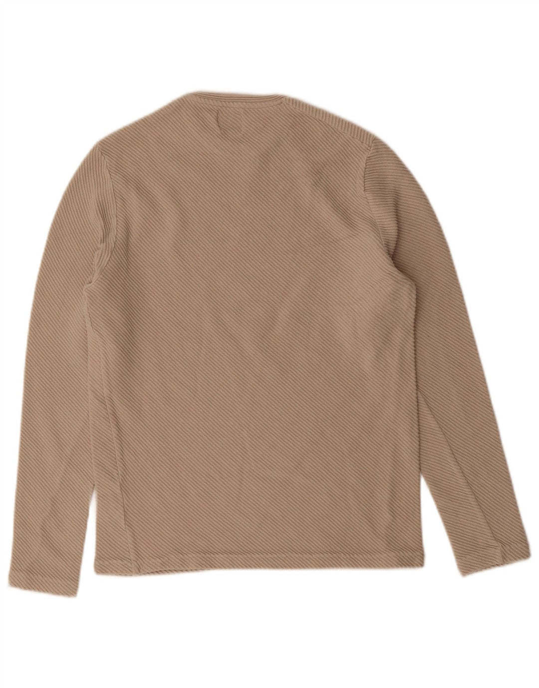 ZARA Top masculino de manga comprida pequeno algodão bege