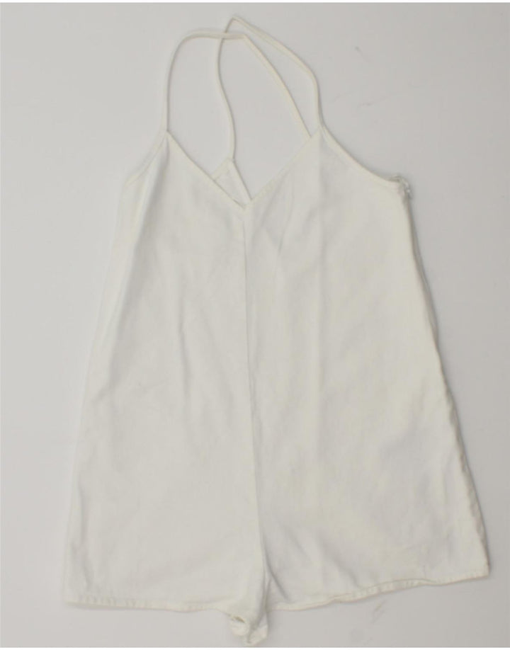 Macacão feminino ZARA UK 10 pequeno algodão branco