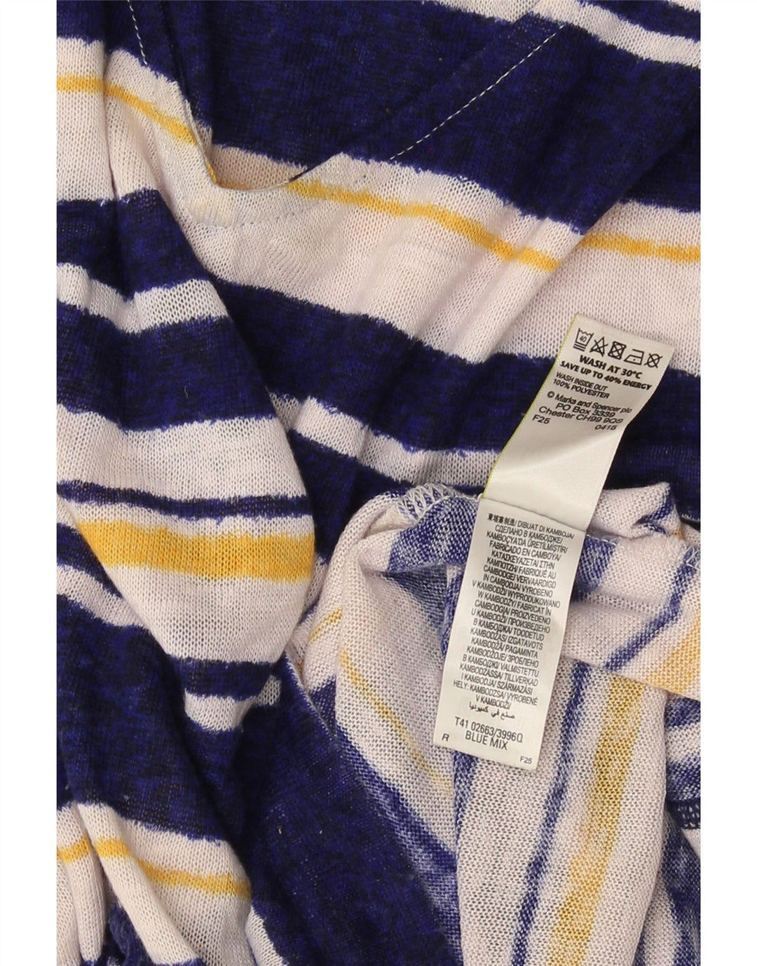 Vestido feminino Marks & Spencer manga 3/4 Reino Unido 10 pequeno multicolorido
