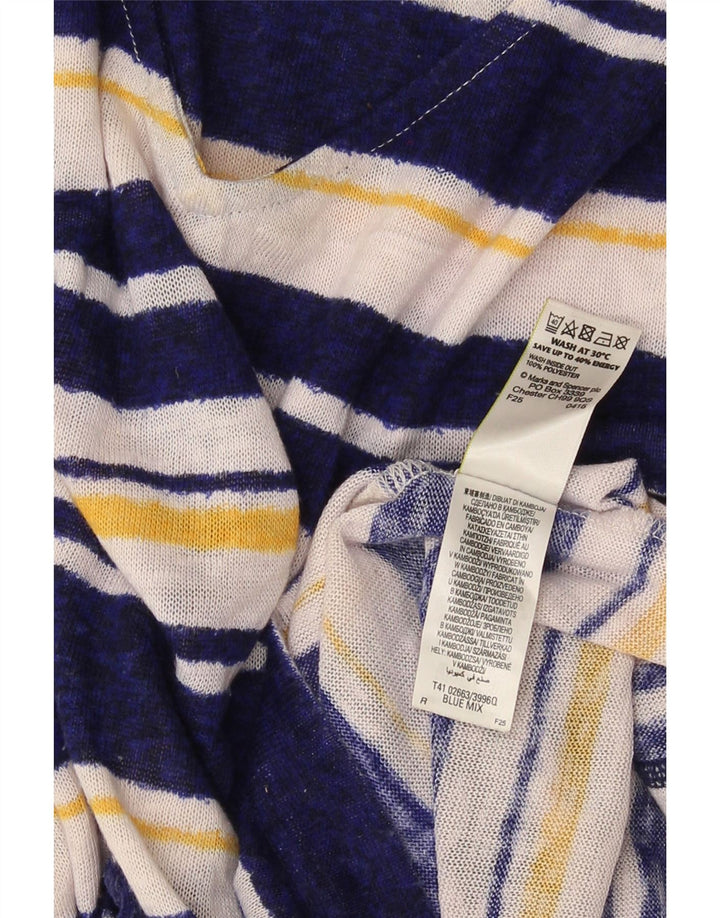 Vestido feminino Marks & Spencer manga 3/4 Reino Unido 10 pequeno multicolorido