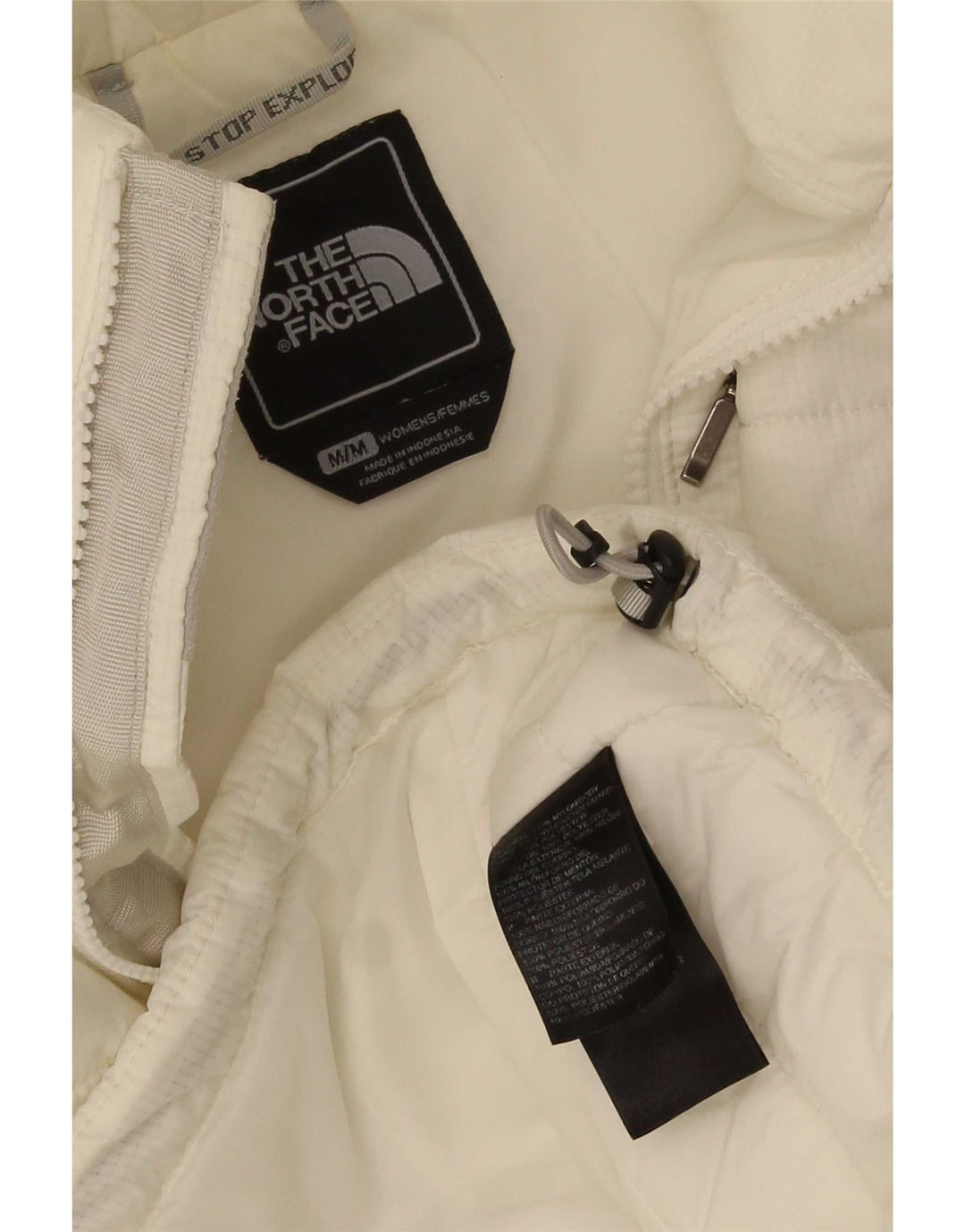 Colete acolchoado feminino The North Face UK 14 poliéster branco médio