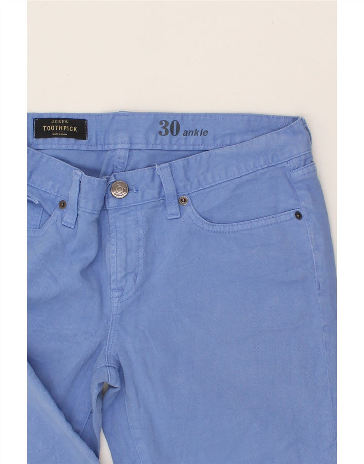 J. CREW Womens Toothpick Slim Casual Trousers W30 L28 Blue Cotton Vintage J. Crew and Second-Hand J. Crew from Messina Hembry 