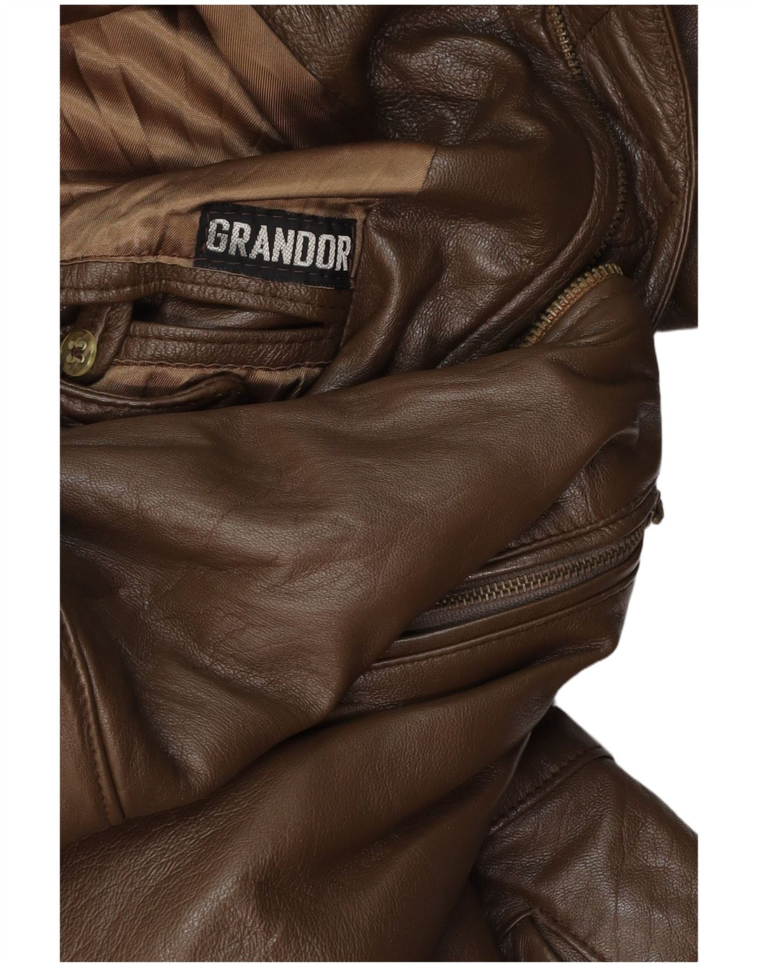 Casaco de couro masculino VINTAGE UK 38 marrom médio