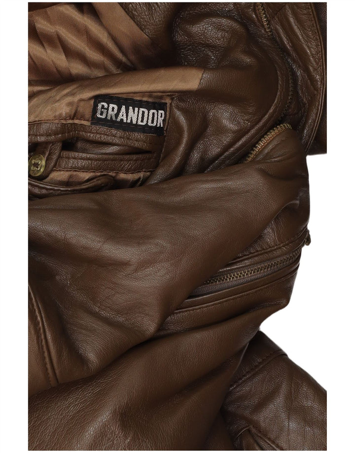 Casaco de couro masculino VINTAGE UK 38 marrom médio