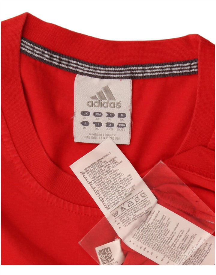 Adidas Mens Graphic T-Shirt Top XL Algodão Vermelho