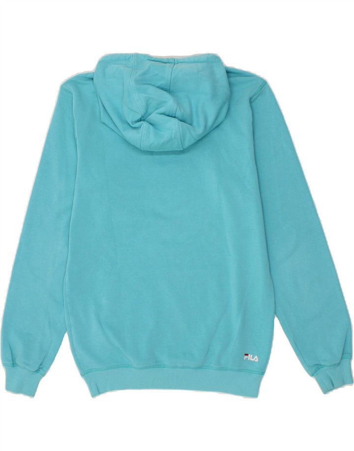 FILA Mens Graphic Hoodie Jumper XS Blue Cotton Vintage Fila and Second-Hand Fila from Messina Hembry 