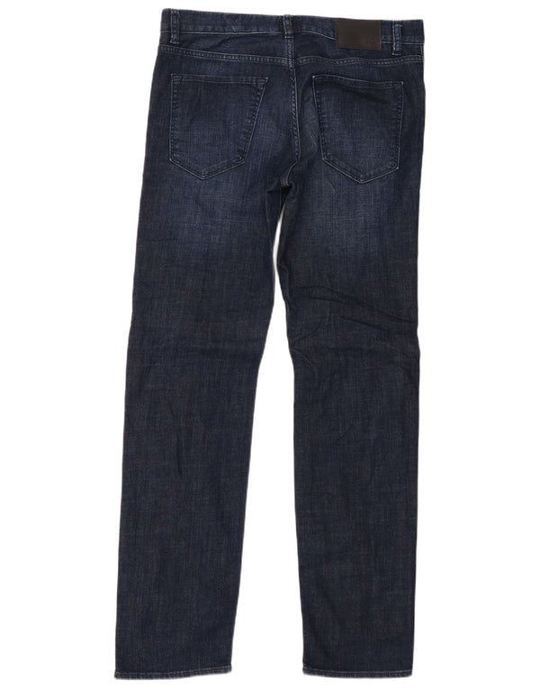 Hugo Boss Mens Straight Jeans W32 L32 Azul Marinho Algodão