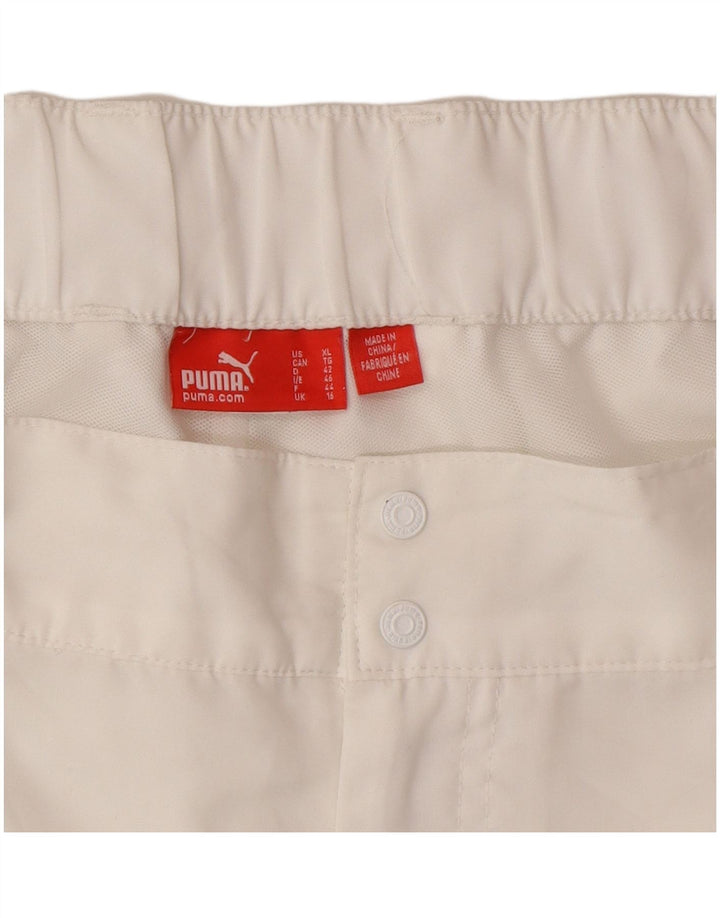 Shorts casuais femininos PUMA UK 16 grande W34 branco