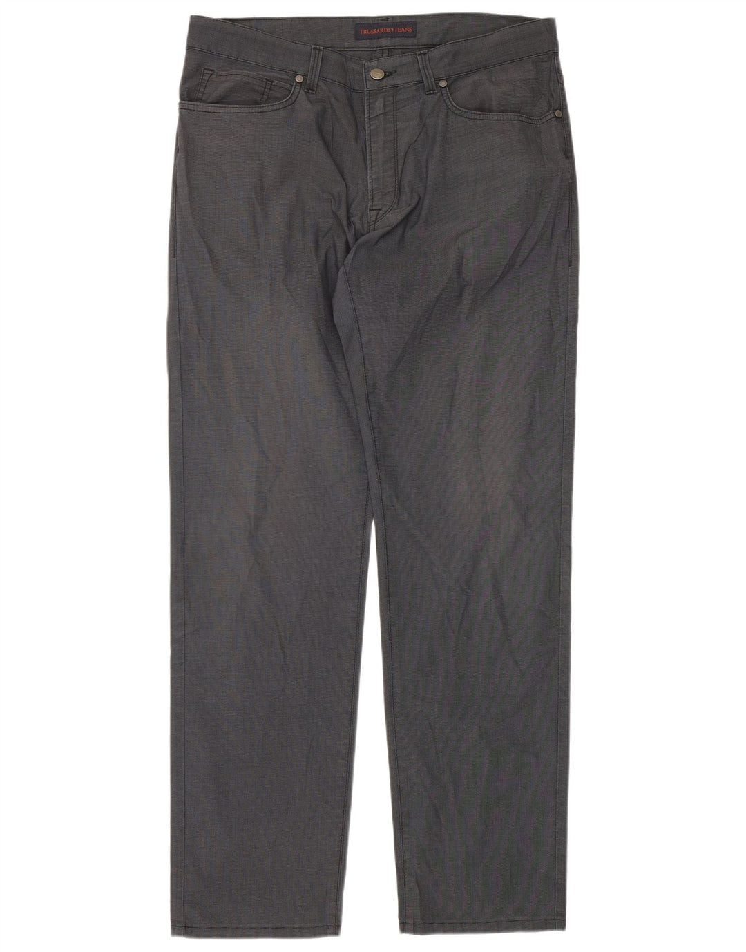 Calça masculina reta casual TRUSSARDI W36 L35 algodão cinza