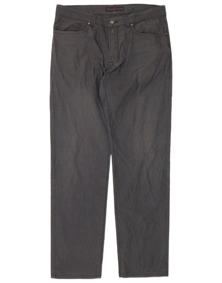 Calça masculina reta casual TRUSSARDI W36 L35 algodão cinza