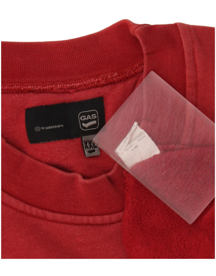 Moletom gráfico masculino Gas Jumper 2XL algodão vermelho