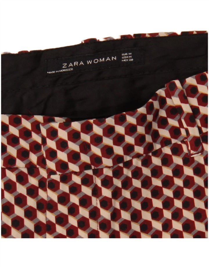 Zara Calça Chino Feminina Slim Médio W28 L27 Vermelho Geométrico