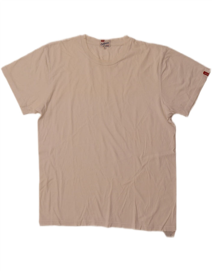 Camiseta feminina Levi's UK 16 grande algodão branco