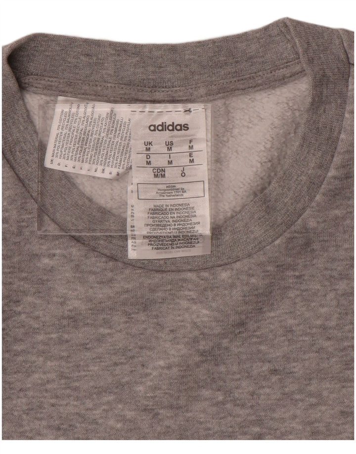 ADIDAS Mens Moletom Jumper Médio Algodão Cinza