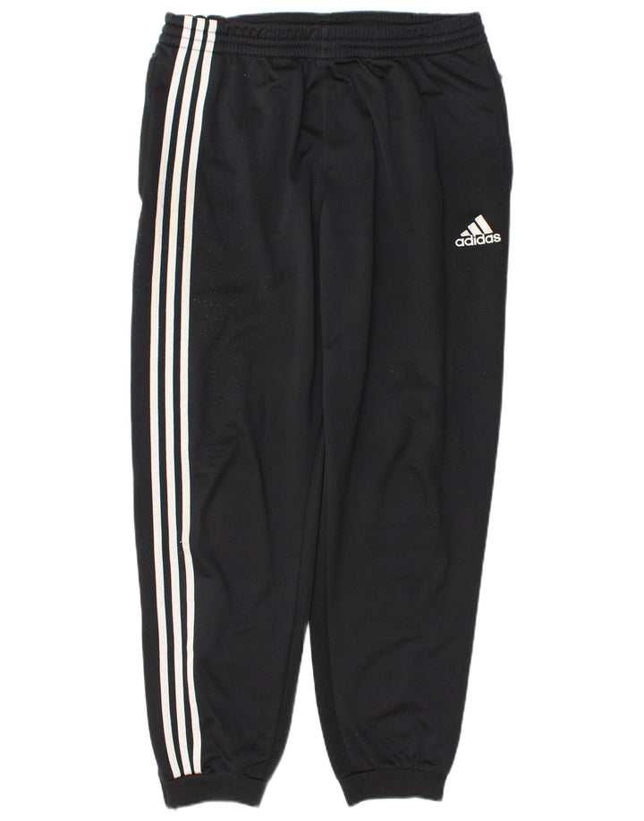Calça de treino masculina Adidas Joggers UK 40/42 poliéster preto médio