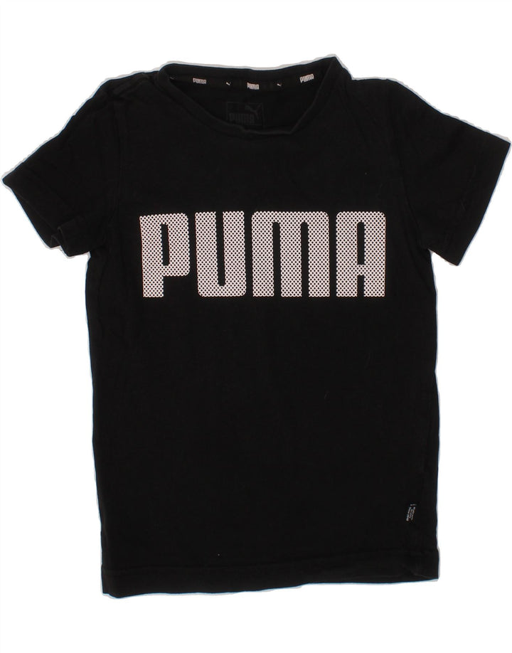 PUMA Boys Graphic T-Shirt Top 5-6 Years Black Cotton Vintage Puma and Second-Hand Puma from Messina Hembry 