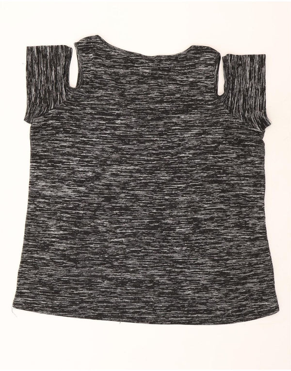 Blusa feminina Autograph Marks & Spencer UK 20 2XL preta manchada
