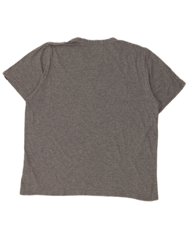 Camiseta masculina Puma Graphic Top grande algodão manchado cinza