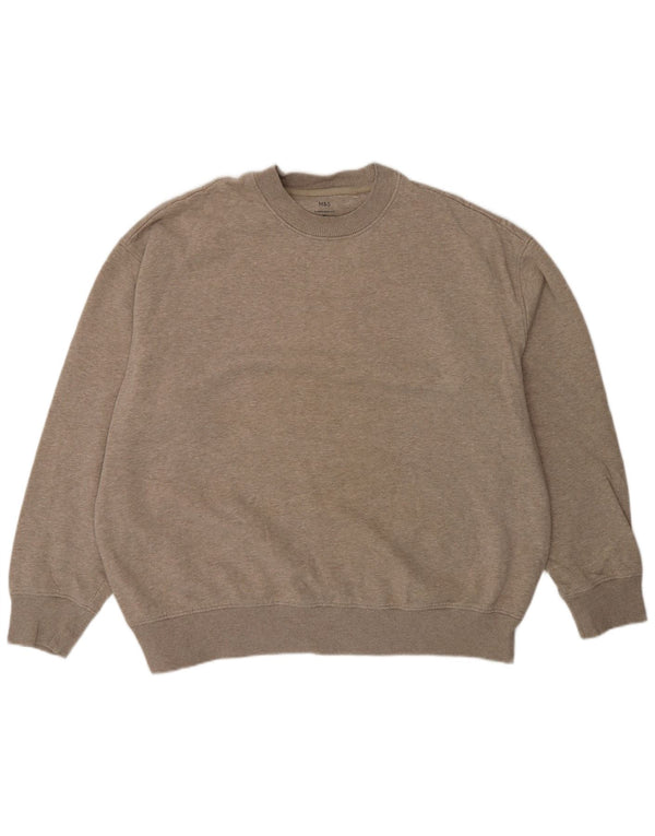 Suéter masculino de grandes dimensões da Marks & Spencer XL algodão manchado cinza