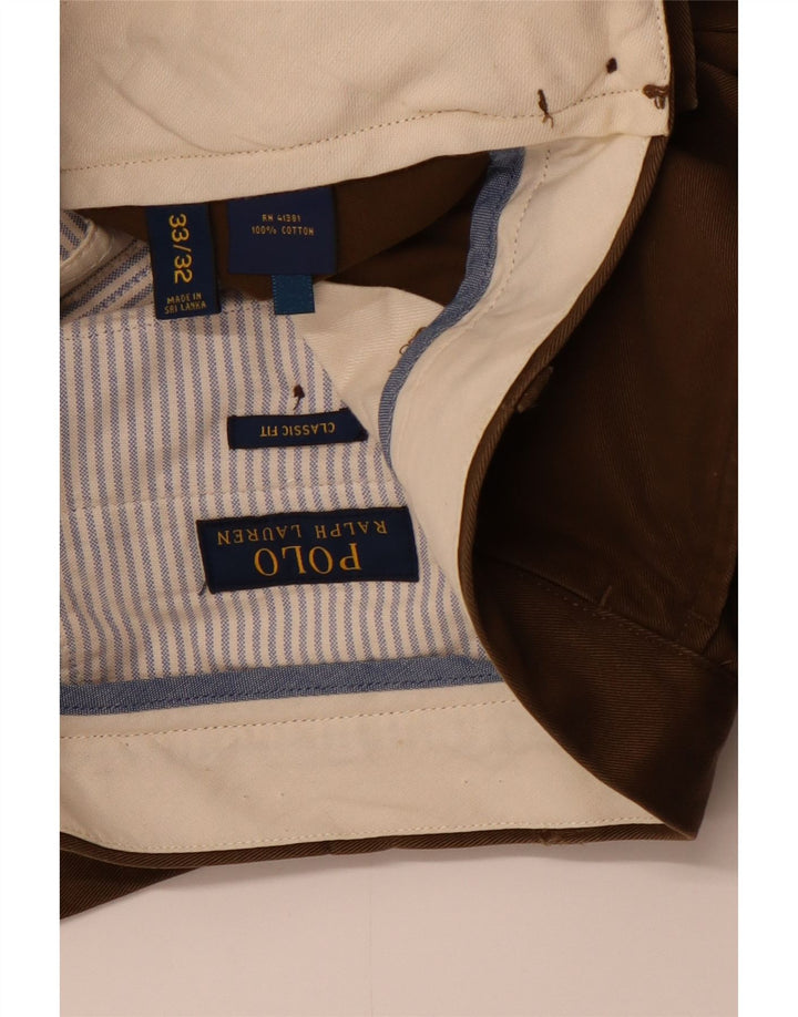 POLO RALPH LAUREN Masculino Classic Fit Calça Chino Reta W33 L32 Marrom
