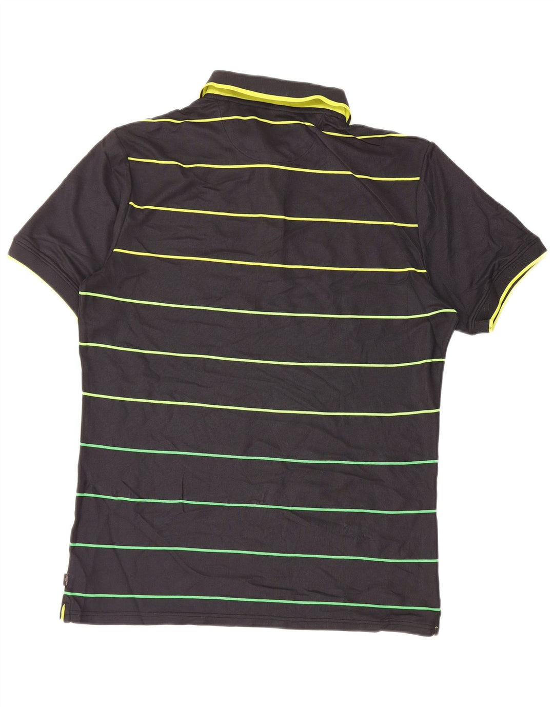 Camisa polo masculina de golfe Calvin Klein poliéster listrado preto médio