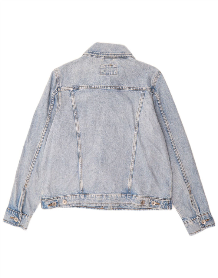 Jaqueta jeans feminina Marks & Spencer Reino Unido 12 algodão azul médio