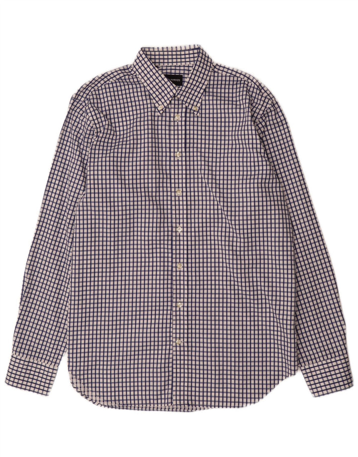 Camisa masculina ROY ROBSON tamanho 41 16 grande algodão xadrez azul marinho