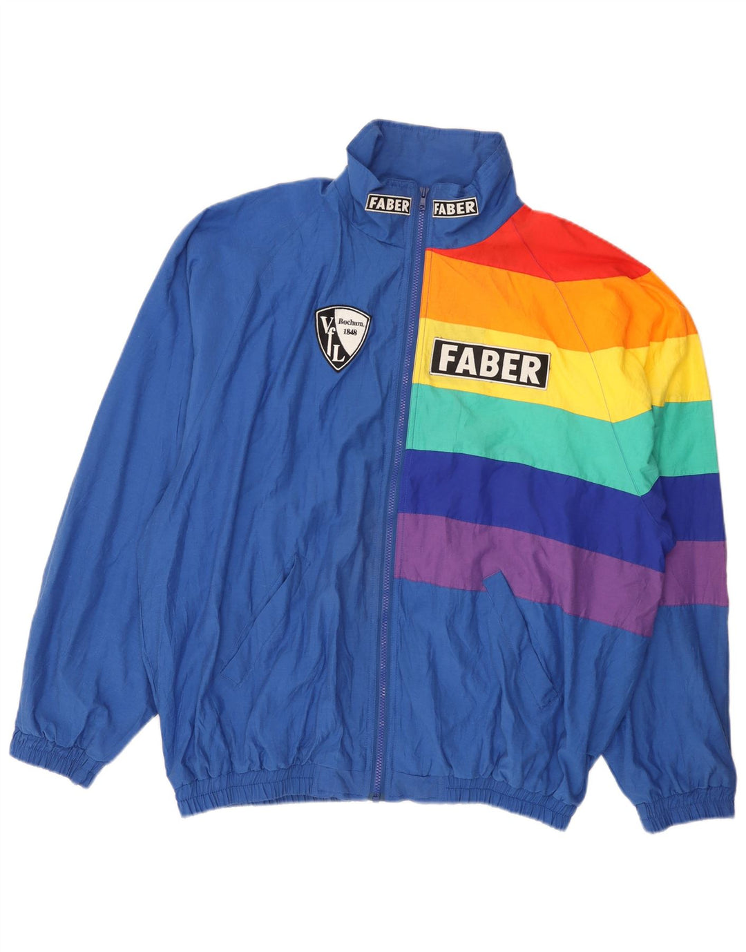 Faber Mens Treino Top Jacket XL Azul Colourblock Algodão