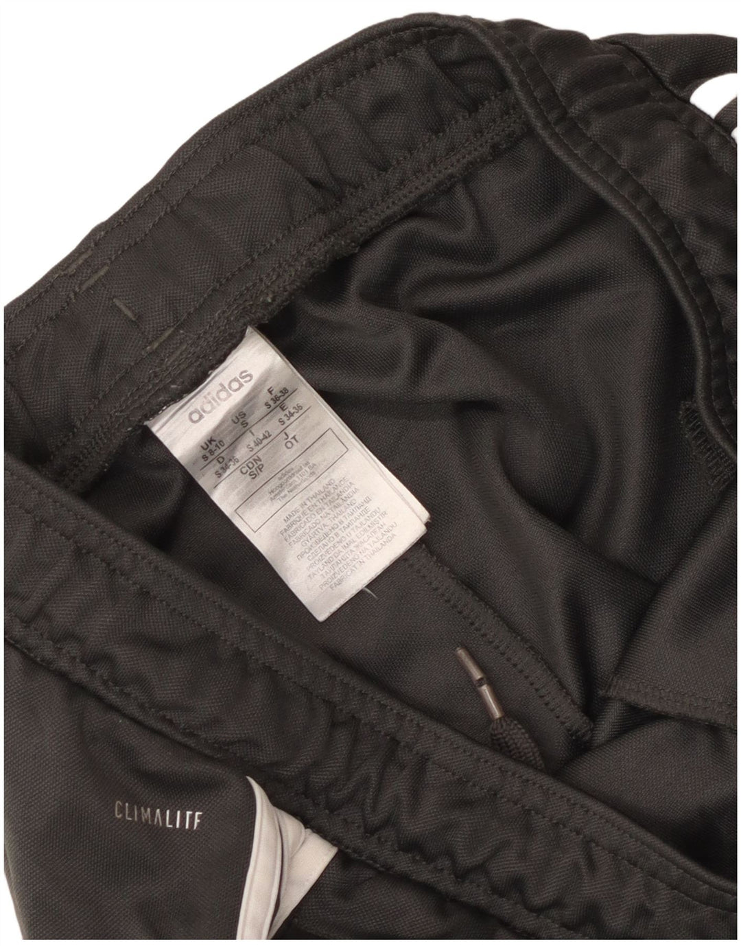 Calças de treino masculinas Adidas UK 8/10 poliéster preto pequeno