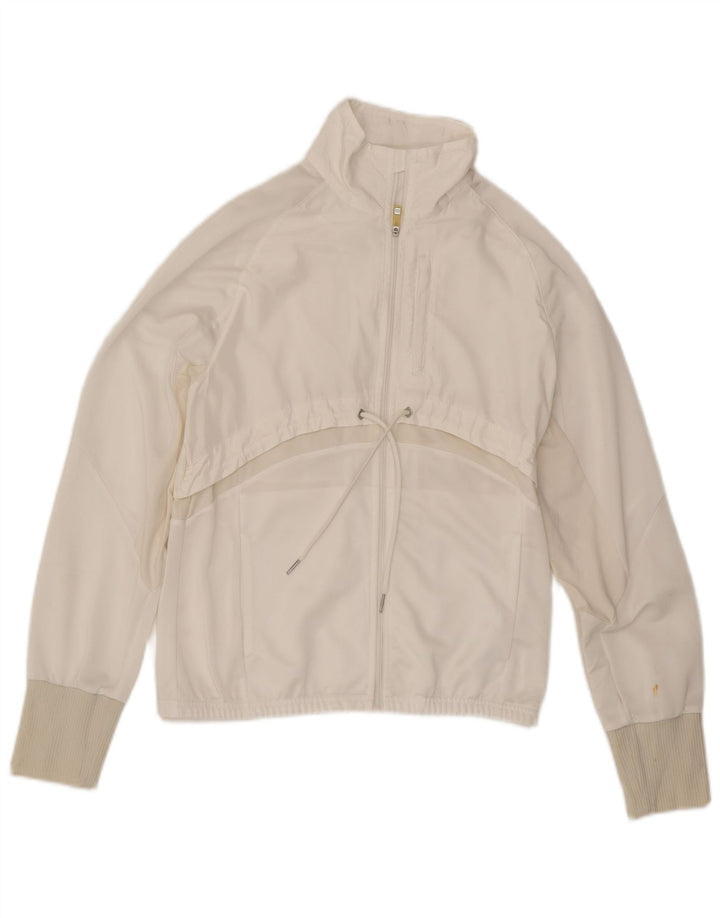 ADIDAS Womens Clima 365 Tracksuit Top Jacket UK 10 Pequeno Poliéster Branco