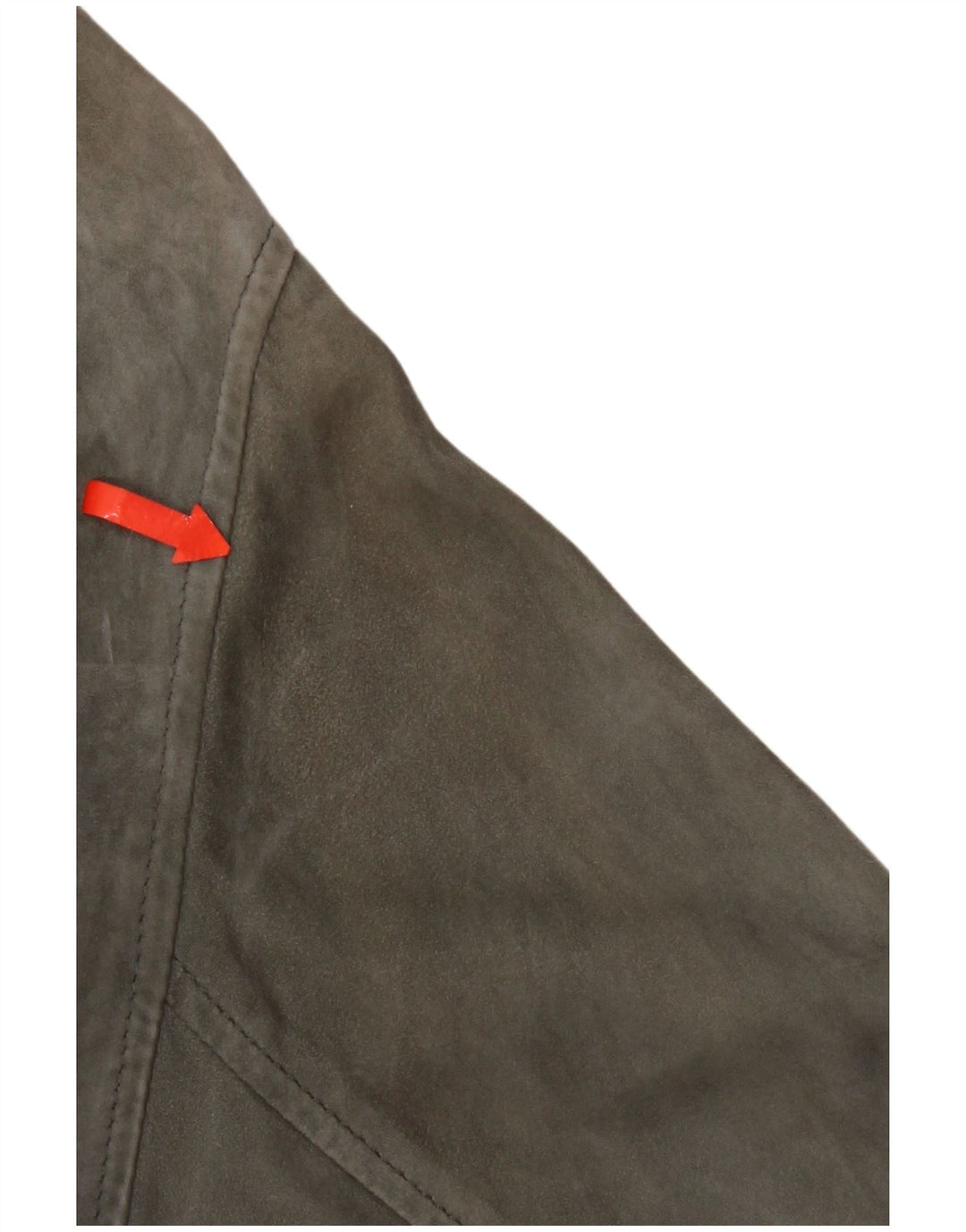 Jaqueta de camurça feminina vintage UK 20 2XL couro cinza