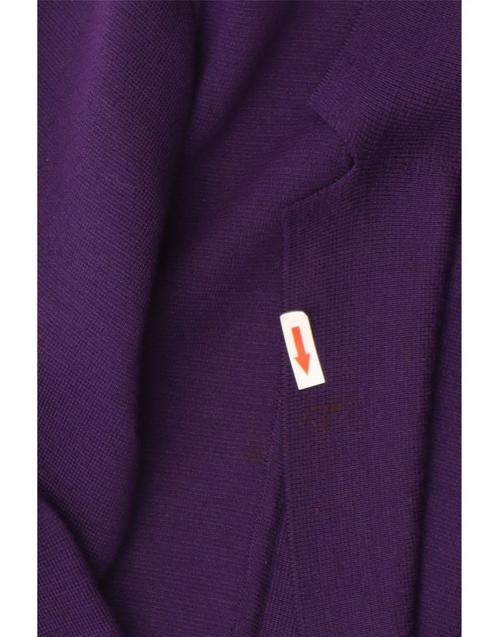 Jaqueta blazer vintage feminina com 3 botões UK 10 pequena roxa