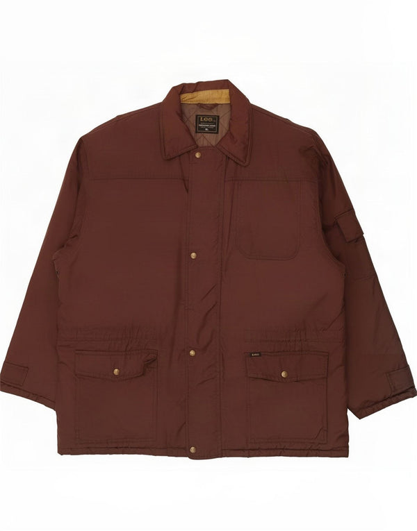 Jaqueta acolchoada masculina Lee UK 42 XL marrom nylon