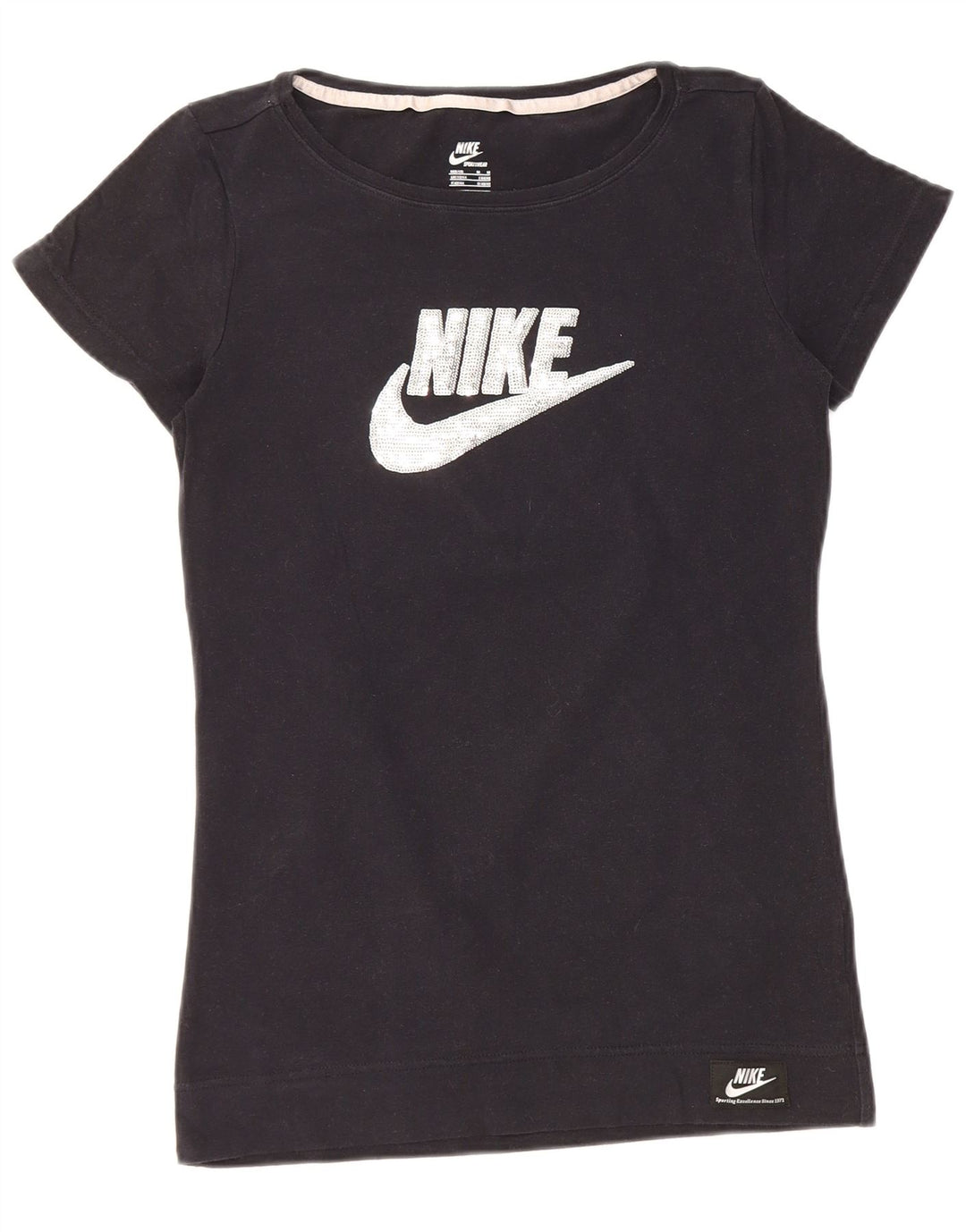 Camiseta gráfica feminina NIKE UK 12/14 médio preto