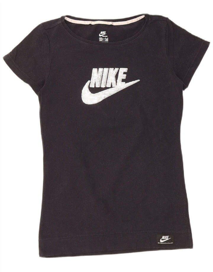 Camiseta gráfica feminina NIKE UK 12/14 médio preto