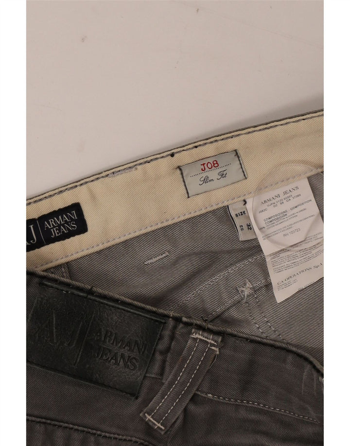 ARMANI Mens Slim Jeans W32 L30 Algodão Cinza