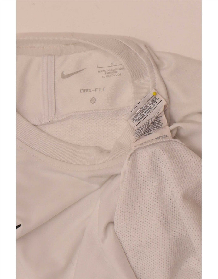 Camiseta Nike Masculina Dri Fit Top Grande Branco Colorblock Poliéster