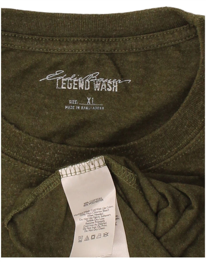 Camiseta masculina EDDIE BAUER Top XL de algodão cáqui