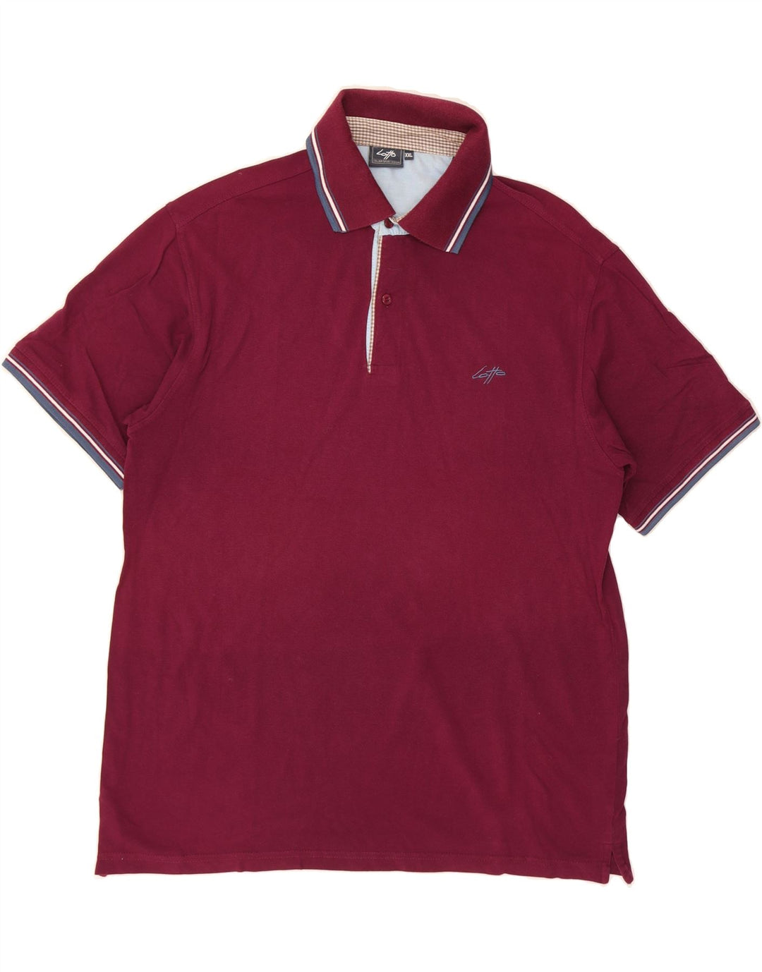 LOTTO Mens Polo Shirt 2XL Burgundy Cotton Vintage Lotto and Second-Hand Lotto from Messina Hembry 